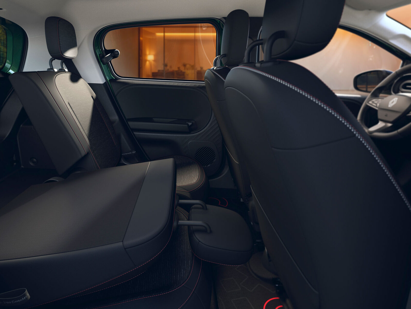 Renault Twingo eléctrico interior verde