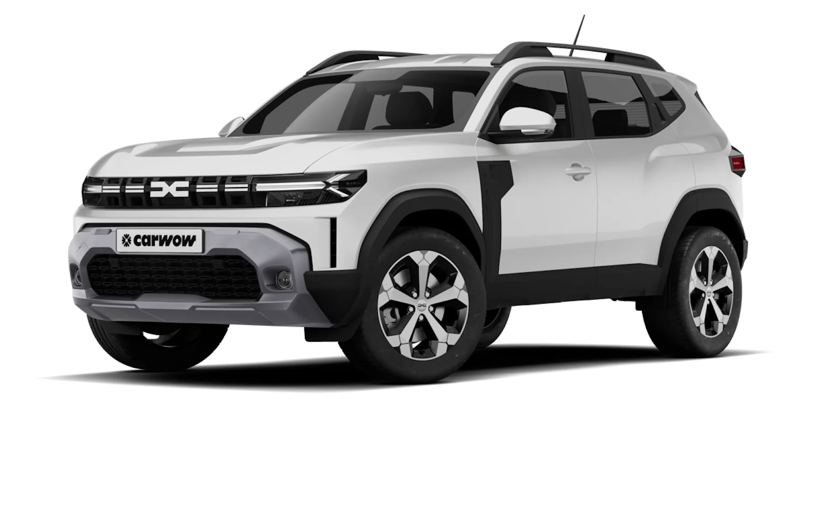 Dacia Duster de la generación actual visto de frente y en tres cuartos, con la parrilla y los faros en forma de Y característicos de la marca