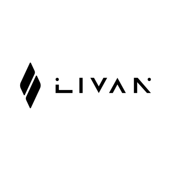 Logo de Livan: un rombo partido junto a la palabra LIVAN