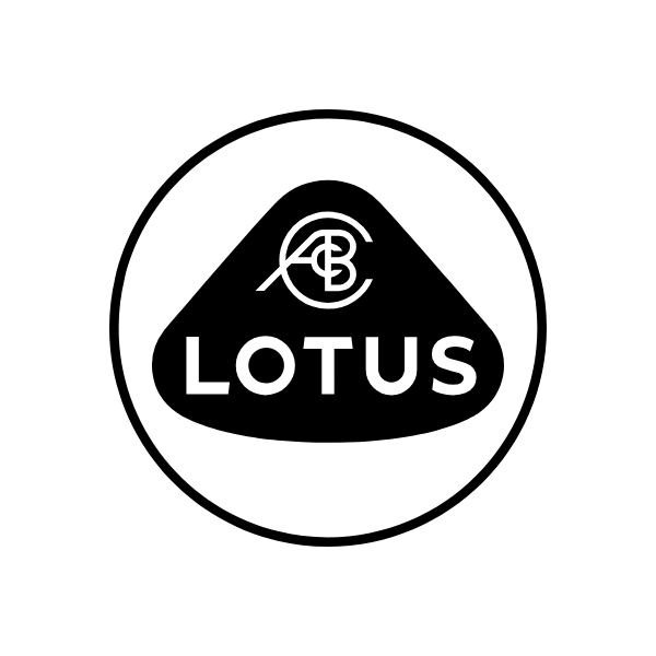 Logo de Lotus: un círculo con un triángulo y la palabra LOTUS