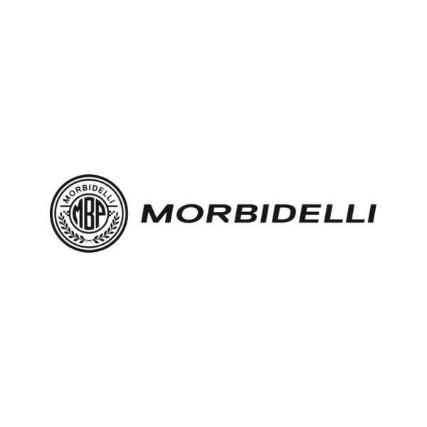 Logo de Morbidelli: un sello circular junto al nombre MORBIDELLI