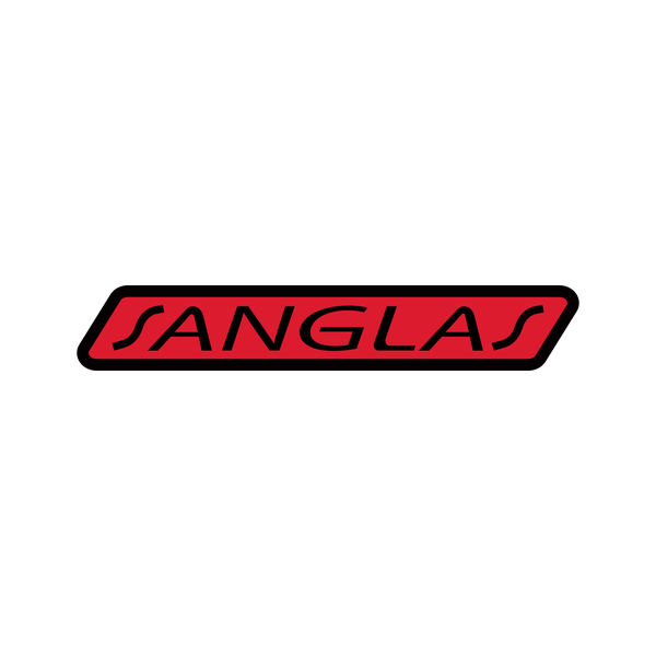 Logo de Sanglas: el nombre SANGLAS en rojo