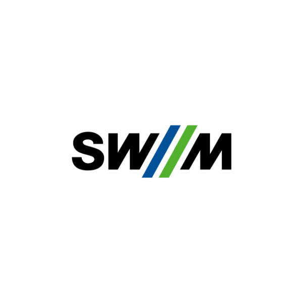 Logo de SWM: las letras SWM con barras inclinadas
