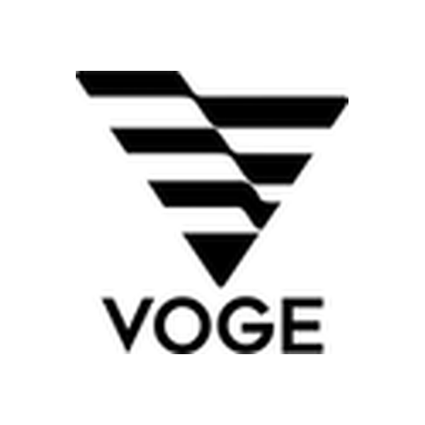 Logo de Voge: tres chevrones que forman una V